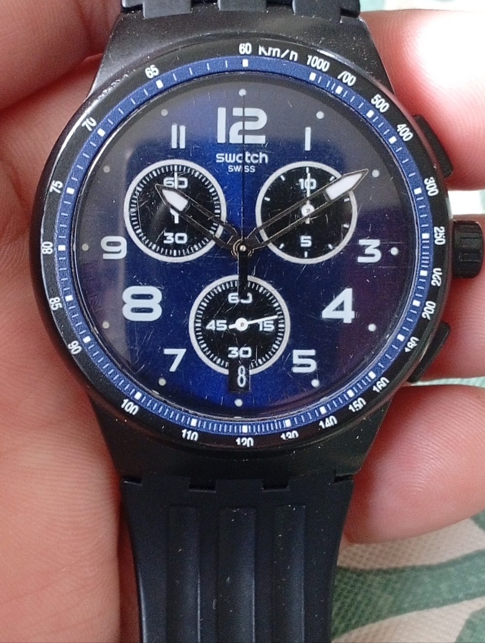 Swatch Men's Blue Dial Chronograph Watch